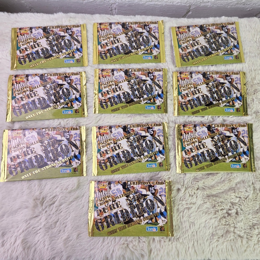 10 Pack Lot 1995 Pacific Crown Collection Pure Gridiron NFL Football Cards New